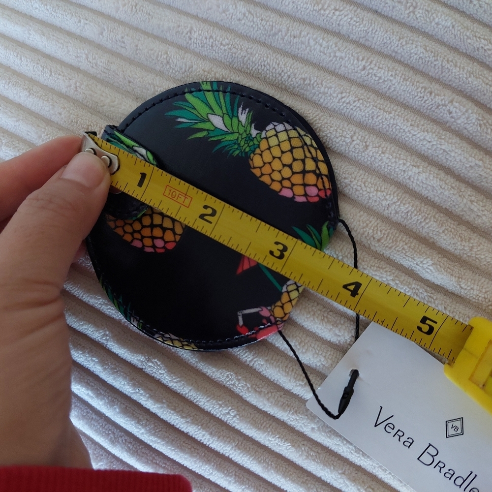 Vera Bradley Pineapple Compact Mirror - Black with Yellow & Green - Picture 4 of 6